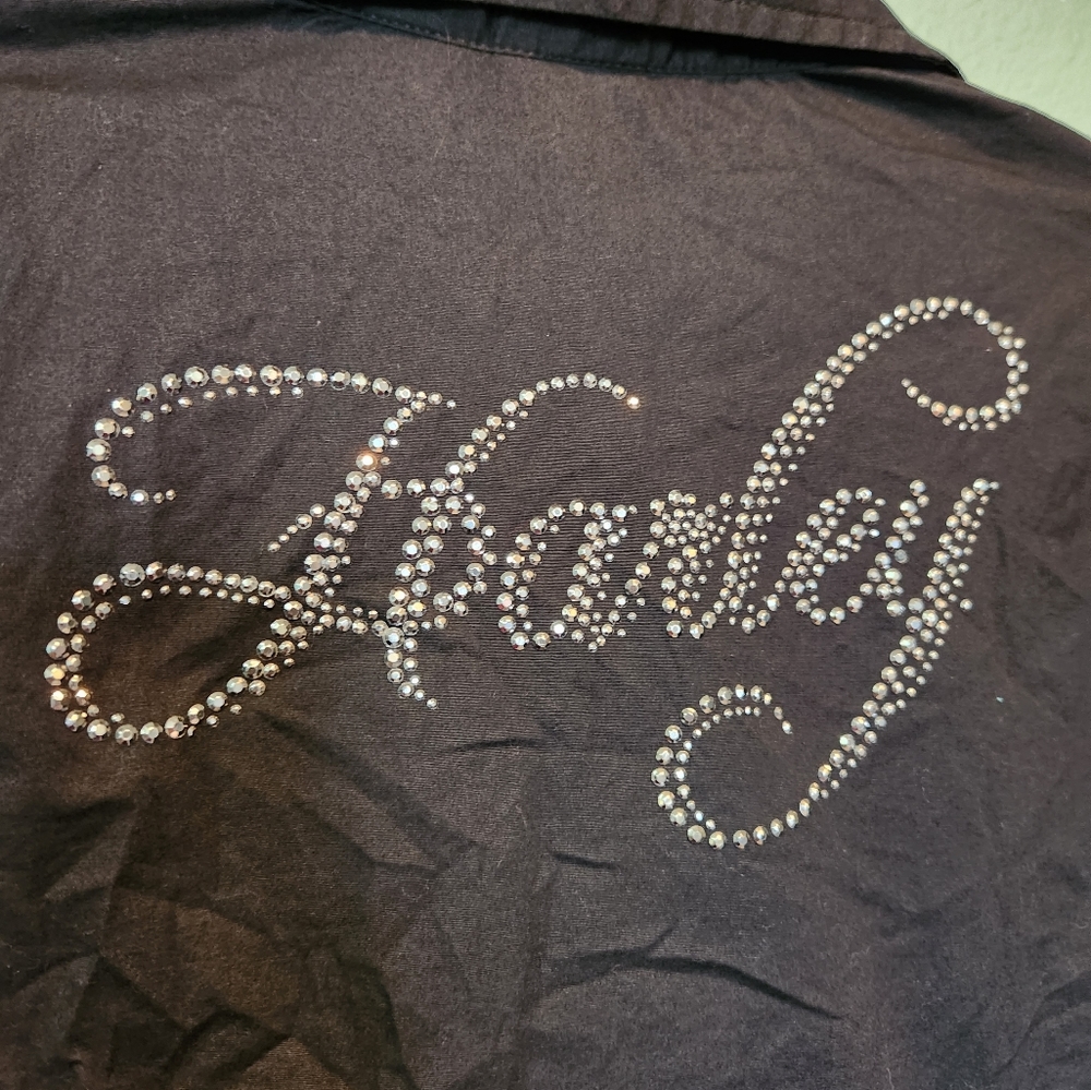 Harley Davidson Motorcycles Women Full Zip Studded Logo Rhinestone Buttons Small - Picture 9 of 9